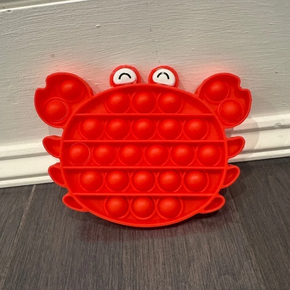 NWOT Infant Baby Toddler Girl Boy Red Crab Sensory Pop It Fidget Toy